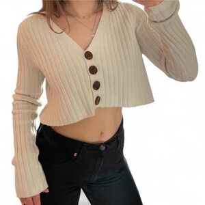 Urban Outfitters White Button Cardigan